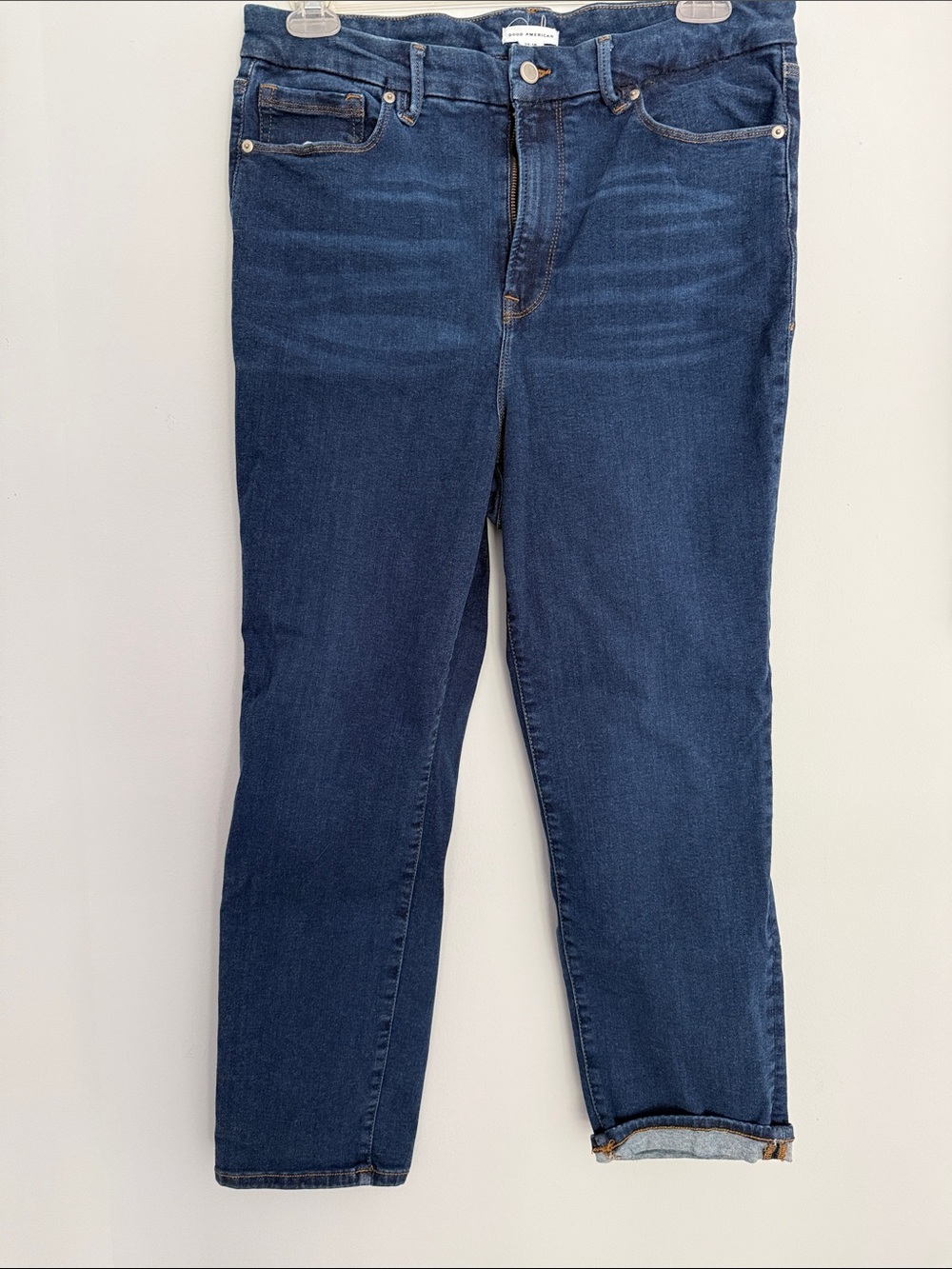 Good American Indigo Cropped Ankle Jeans